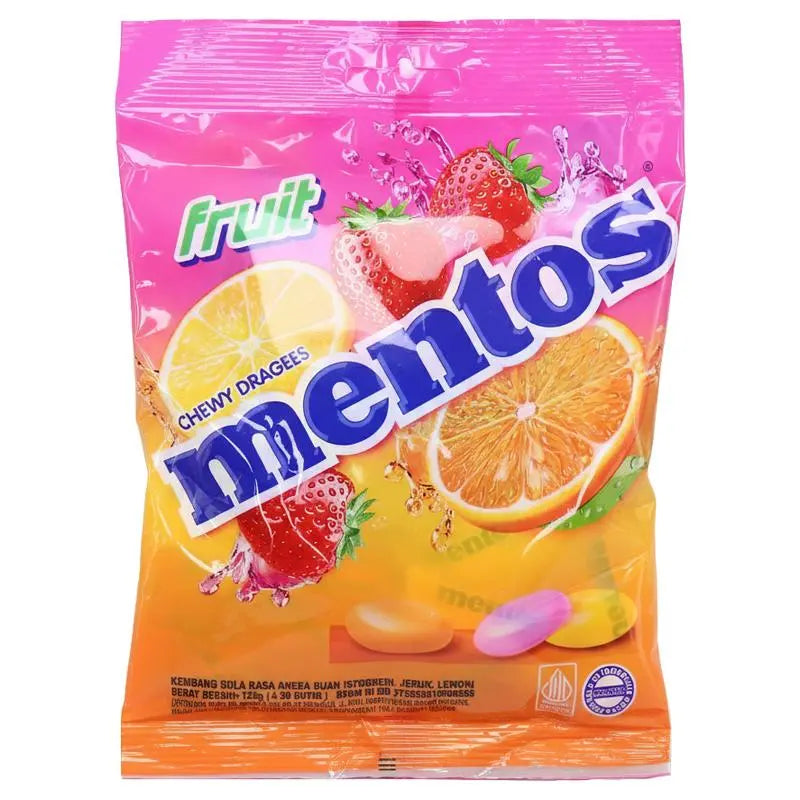 Mentos Fruit Chewy Dragees 135g Bag (50pcs) Single Flow Wrap