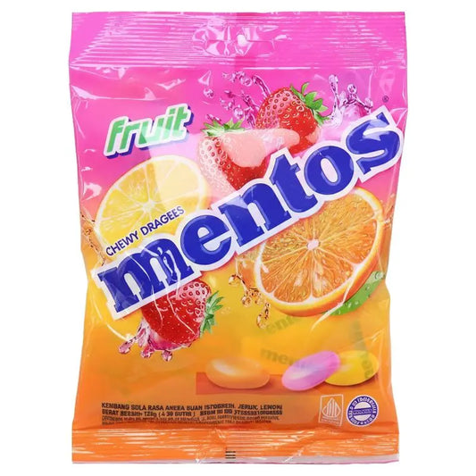 Mentos Fruit Chewy Dragees 135g Bag (50pcs) Single Flow Wrap