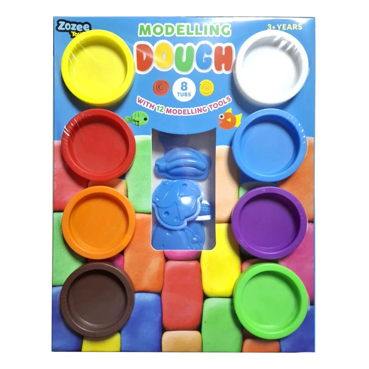 Modelling Play Dough 8pk With Tools