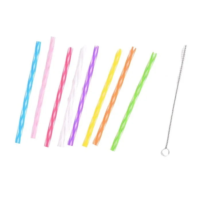 Reusable Short Plastic Drinking Straws 14cm 24pcs With Cleaning Brush