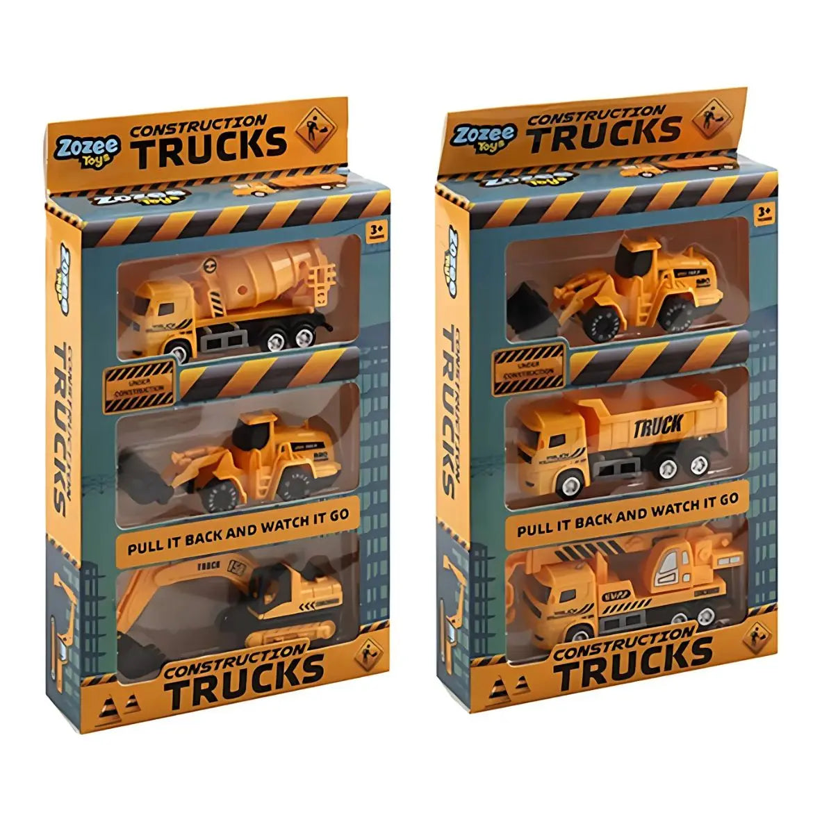 Pull Back Construction Engineering Trucks 11CM 6pcs Assorted