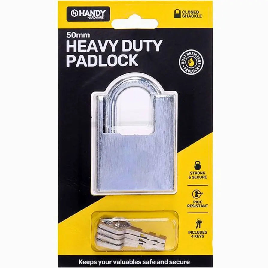 Extra Heavy Duty Padlock 50mm Includes 4 Keys