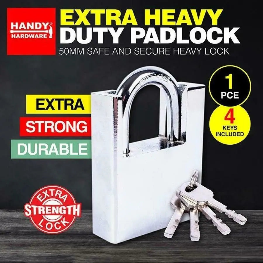 Extra Heavy Duty Padlock 50mm Includes 4 Keys