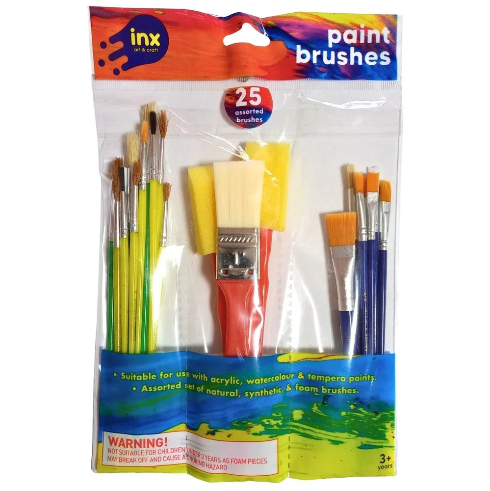 Paint Brushes Set 25pcs Assorted Sizes