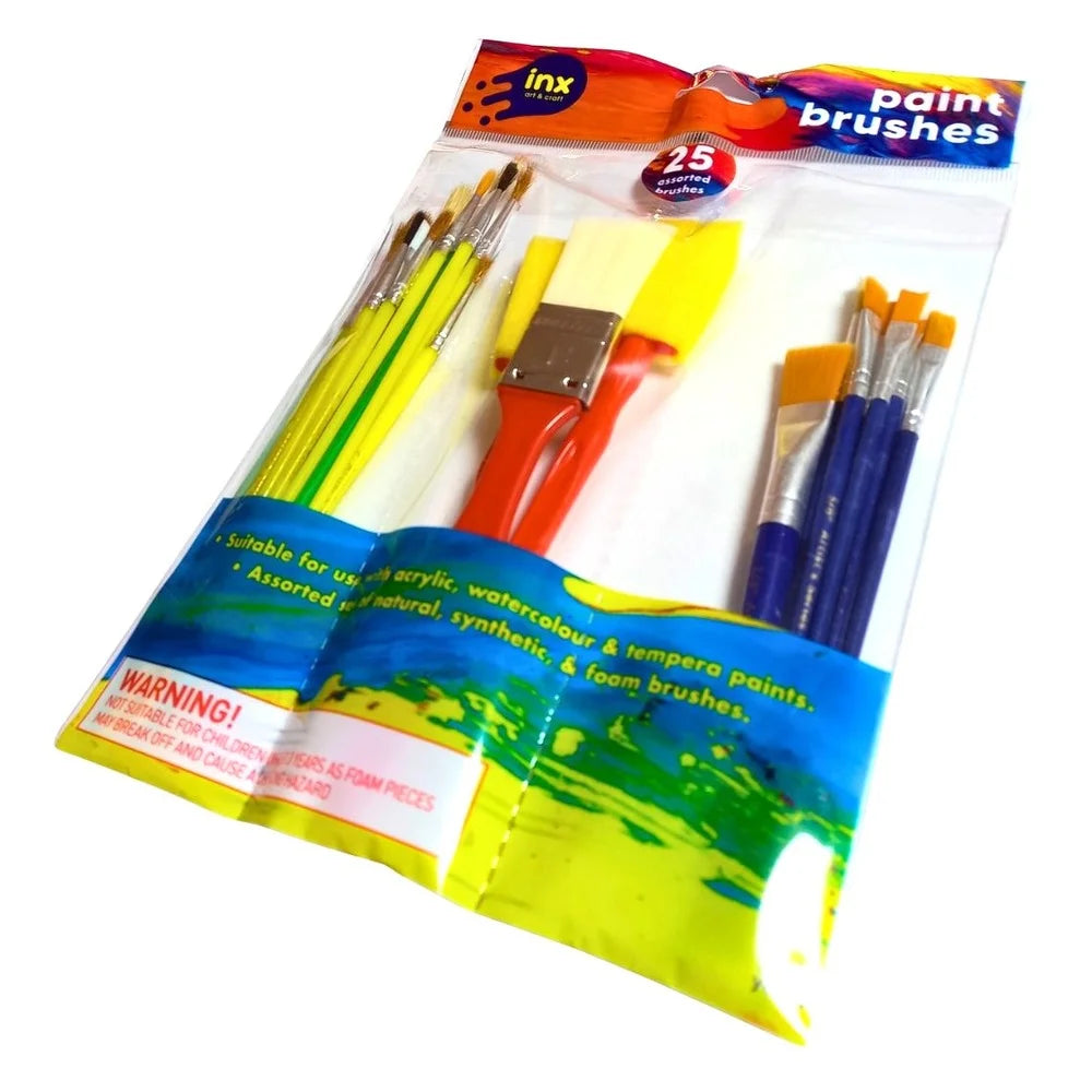 Paint Brushes Set 25pcs Assorted Sizes
