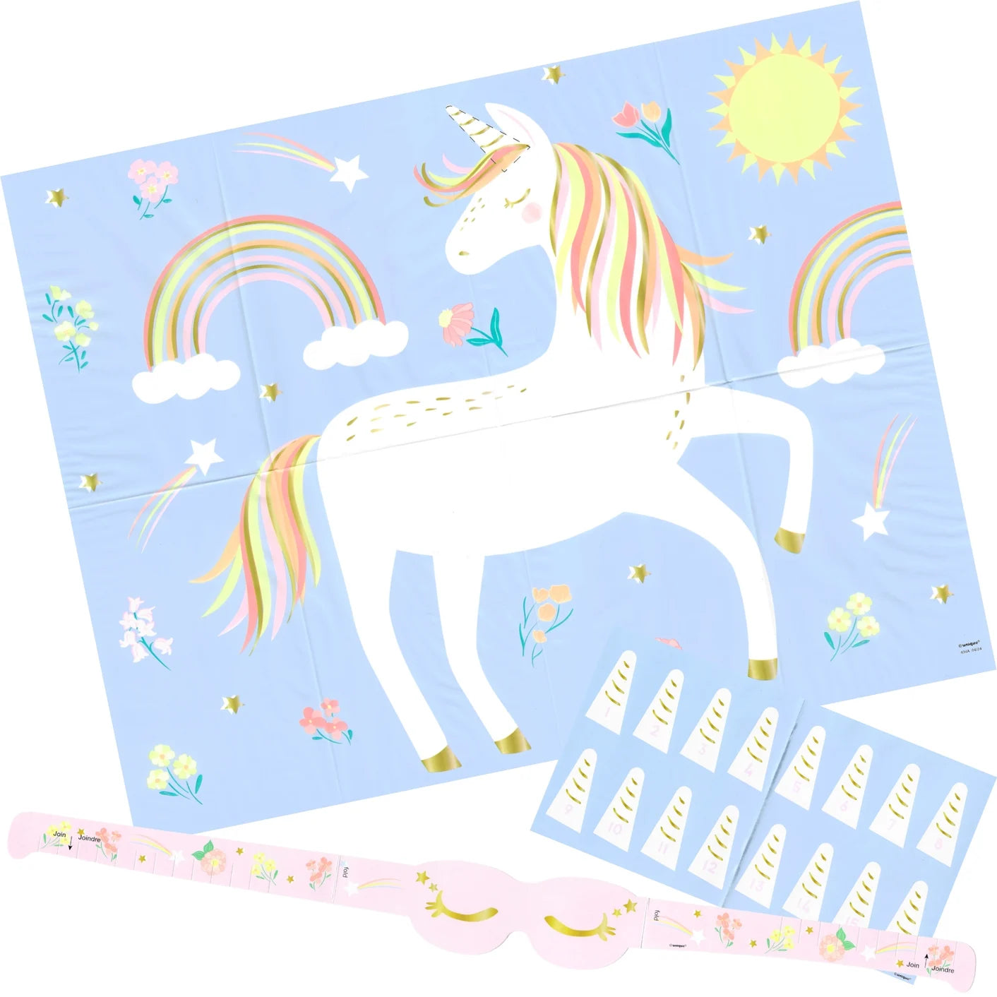 Dainty Unicorn Paper Blindfold Party Game