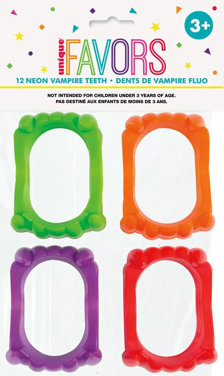 Neon Vampire Fake Teeth 12pk