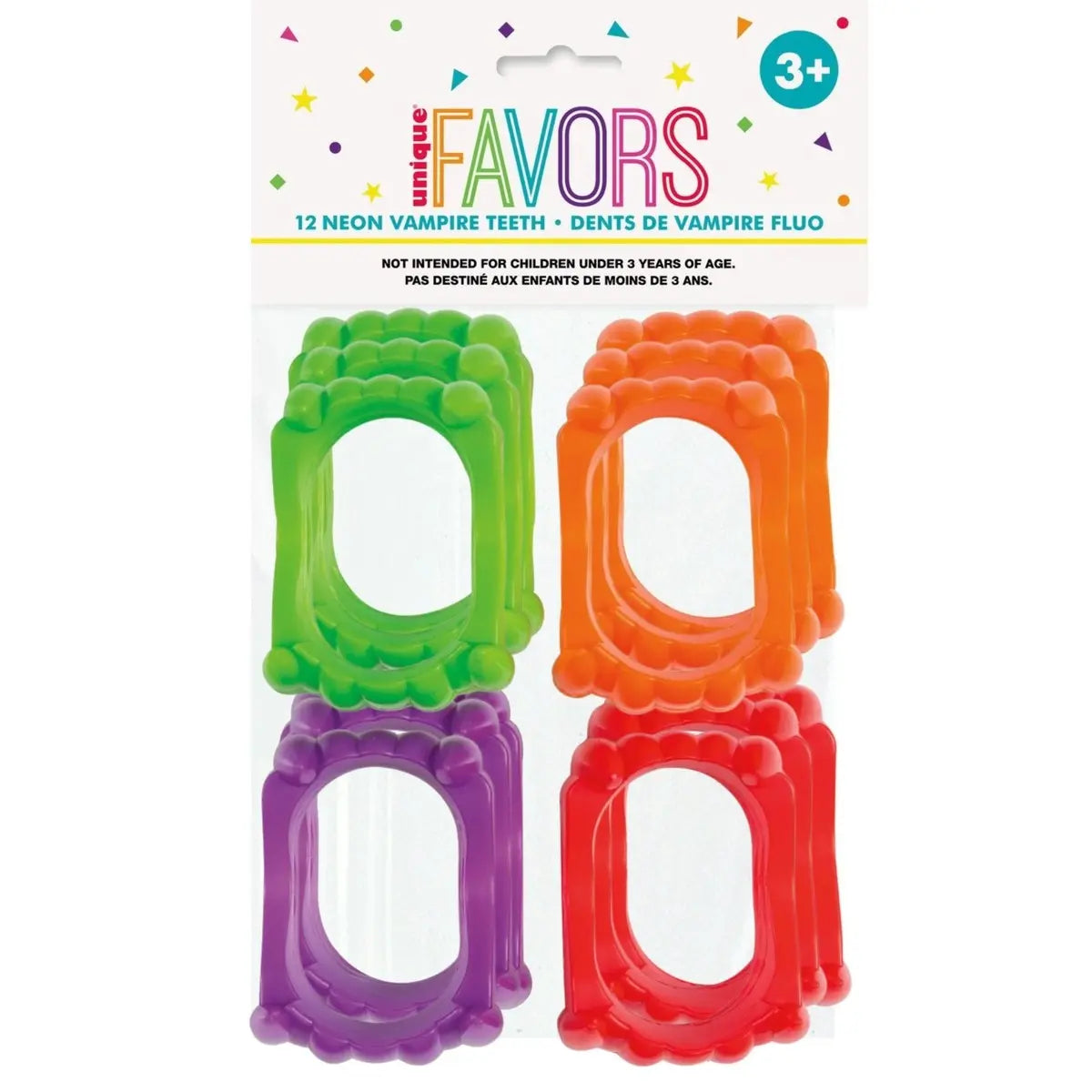 Neon Vampire Fake Teeth 12pk