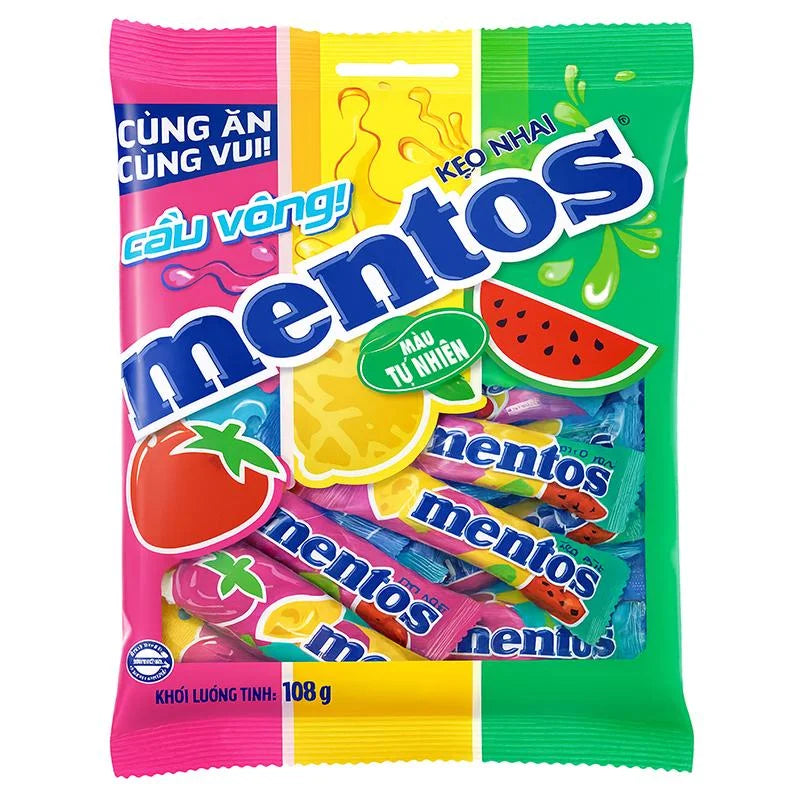 Mentos Mini Soft Candy Fruit 108g Bag (18pcs x 6g)