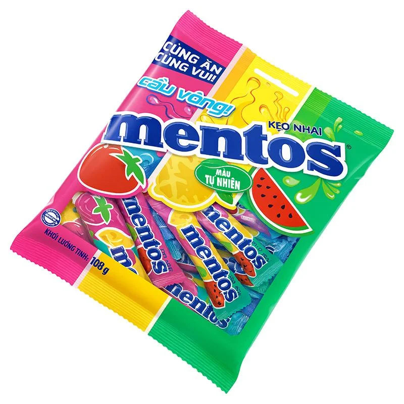 Mentos Mini Soft Candy Fruit 108g Bag (18pcs x 6g)