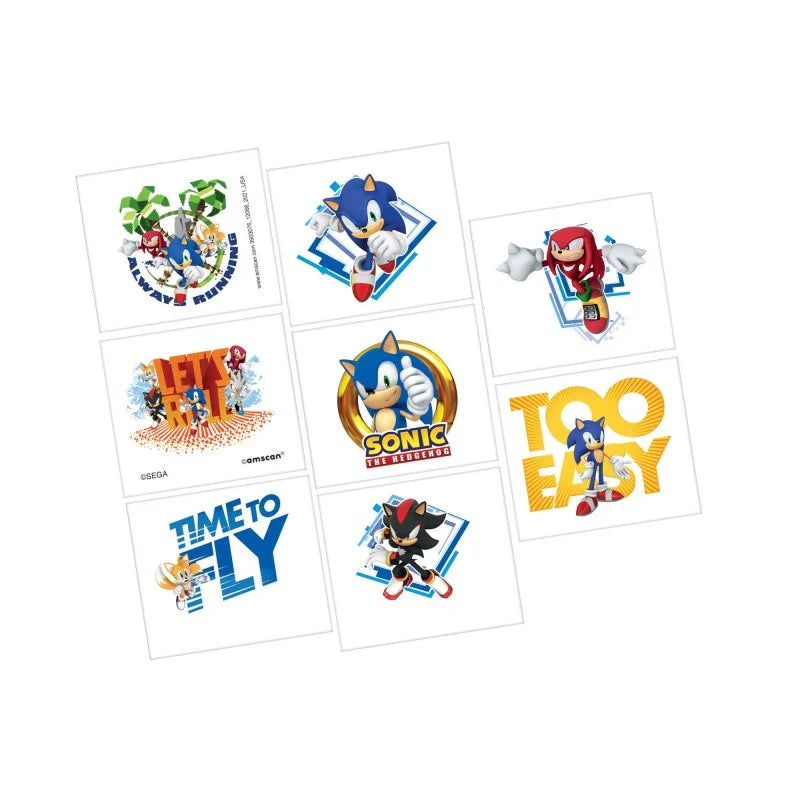 Sonic The Hedgehog Temporary Tattoos 8pcs