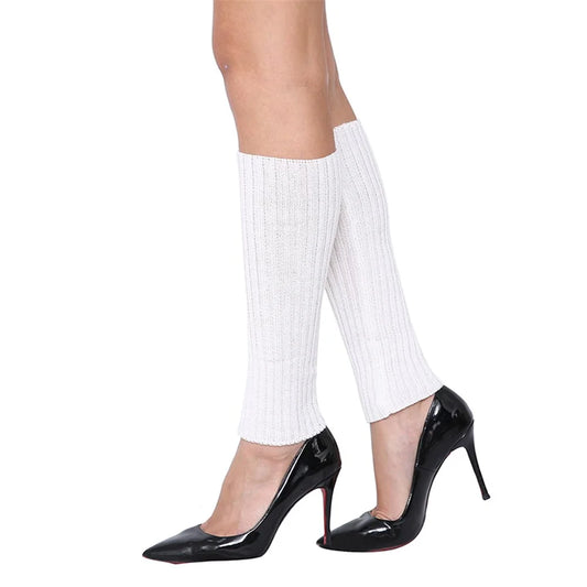 White Leg Warmers Chunky Knit