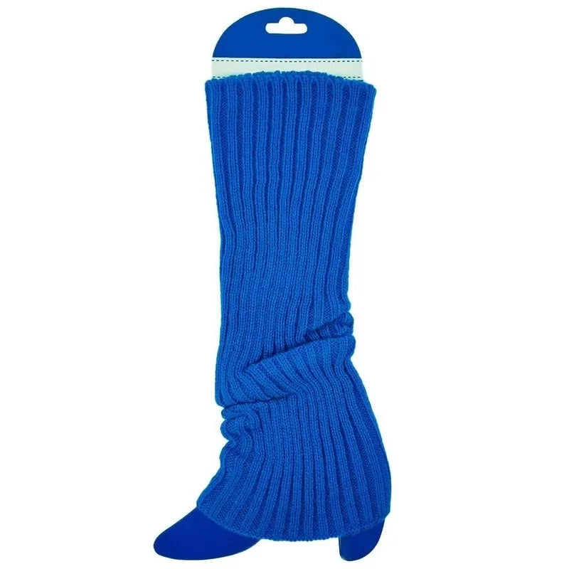 Blue Leg Warmers Chunky Knit