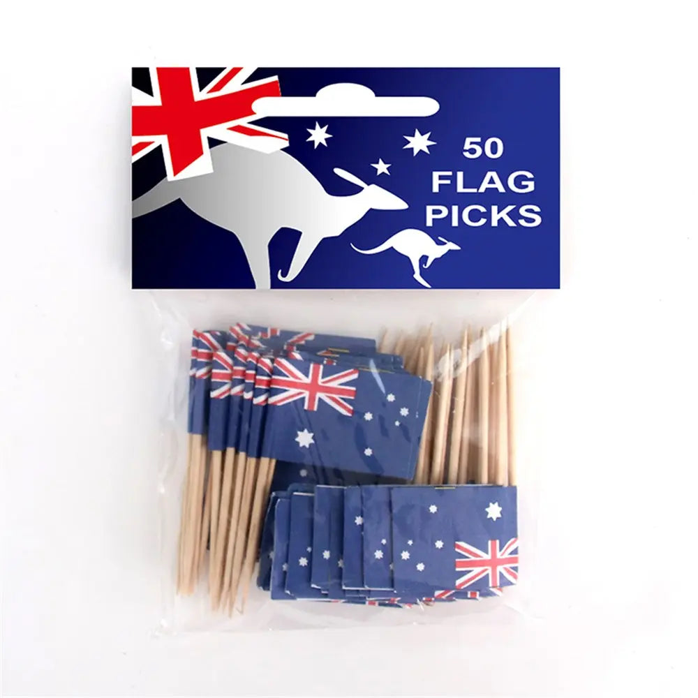 Australian Flag Toothpicks 50pcs Aussie Australia Day Picks