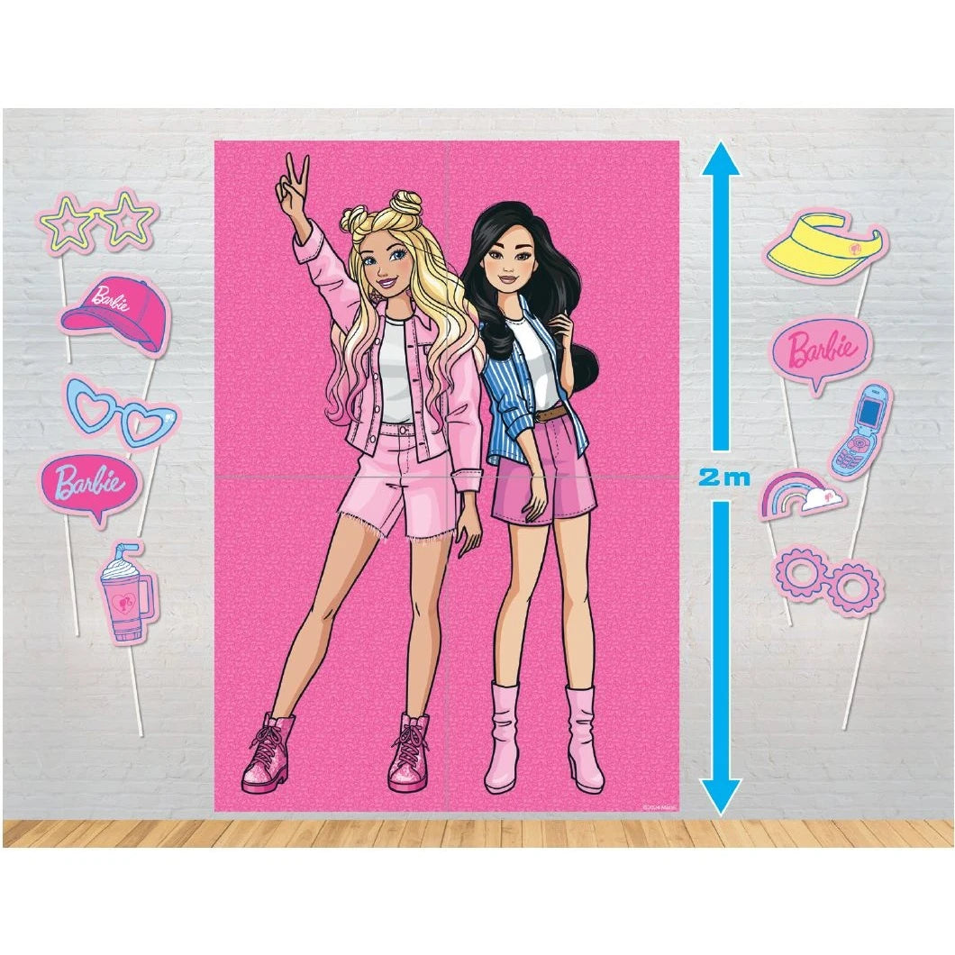 Giant Barbie Poster Backdrop With 10 Photo Props