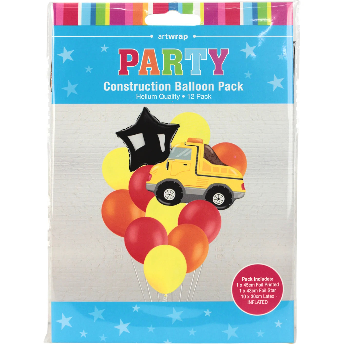 Construction Party Balloon Bouquet 12pk Road Works
