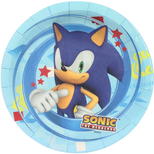 Sonic The Hedgehog Large Paper Plates 23cm (9") 8pcs