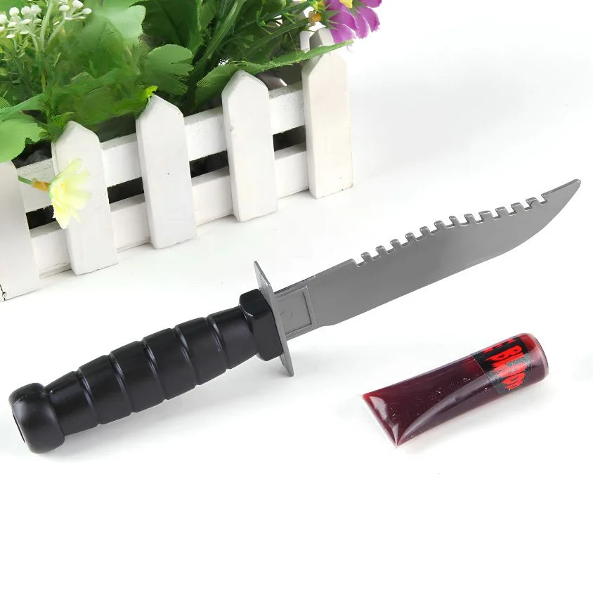Bleeding Knife Set 22cm (Knife & Fake Blood) Halloween