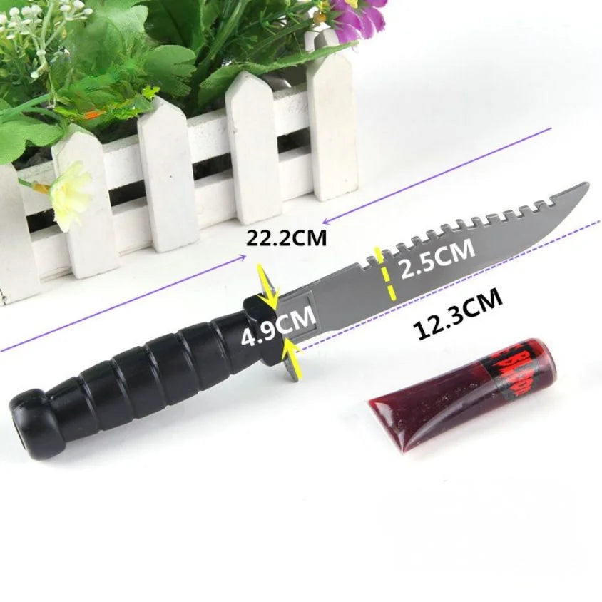 Bleeding Knife Set 22cm (Knife & Fake Blood) Halloween