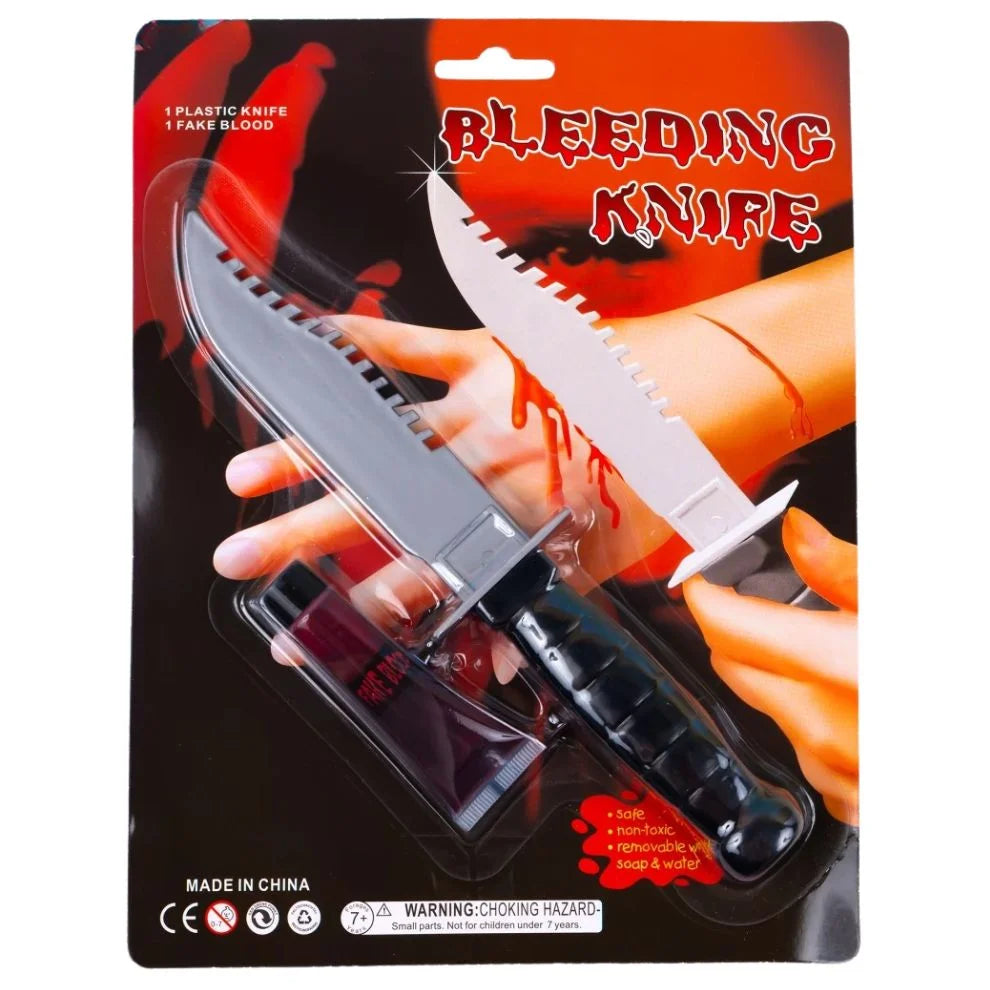 Bleeding Knife Set 22cm (Knife & Fake Blood) Halloween