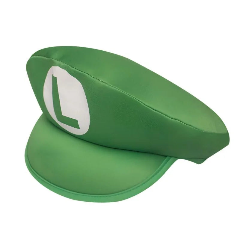Children Green L Plumber Hat With Moustache