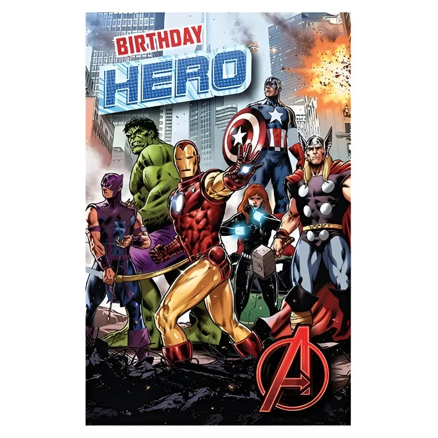 Premium Avengers Birthday Card 12.5cm x 20cm With Blue Envelope