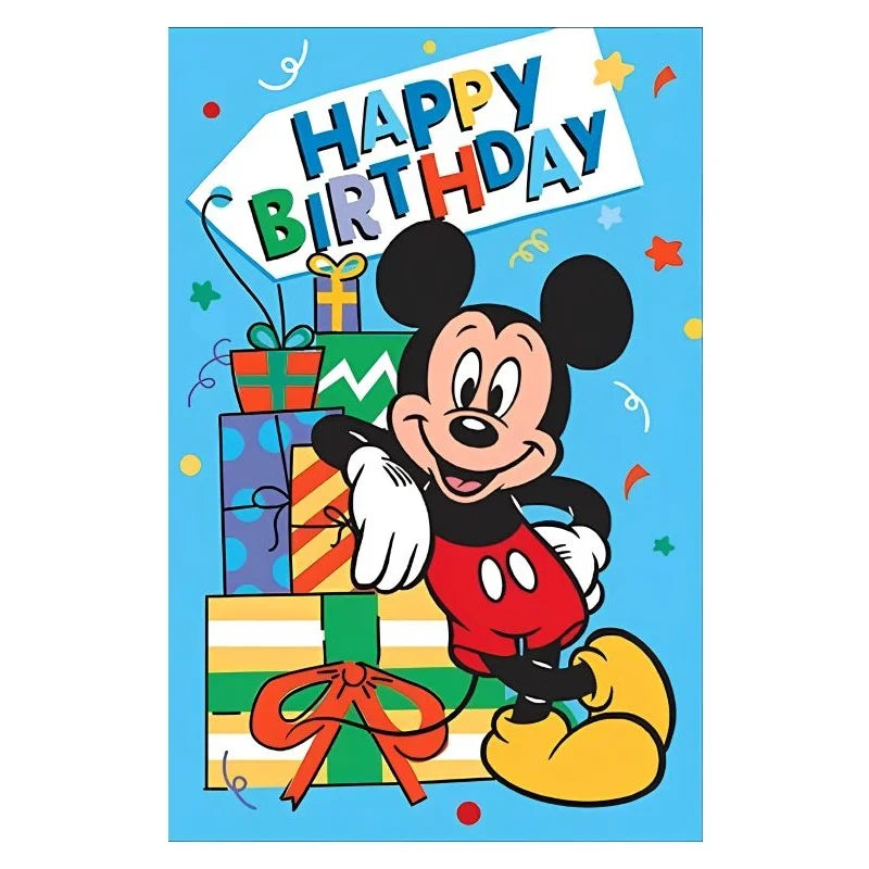 Mickey Mouse Birthday Card 11.5cm x 18cm With Red Envelope