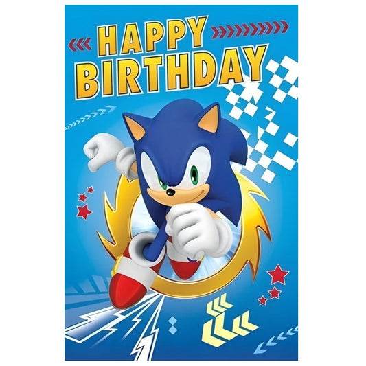 Sonic The Hedgehog Birthday Card 11.5cm x 18cm With Blue Envelope