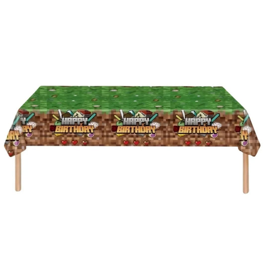 TNT Plastic Table Cover 180cm x 108cm Pixels Tablecloth