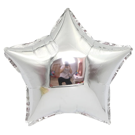 Silver Star Shape Foil Balloon 45cm (18")