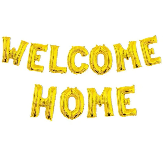 Gold "Welcome Home" Foil Letter Balloons Banner Kit 40cm (16")