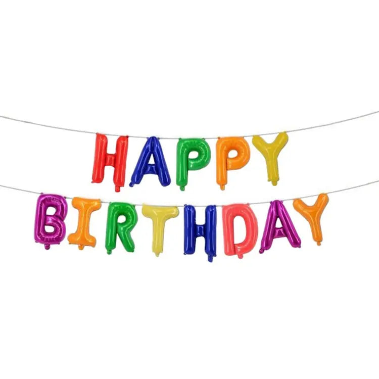 Rainbow "Happy Birthday" Foil Letter Balloons Banner Kit 40cm (16")