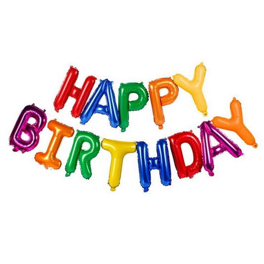 Rainbow "Happy Birthday" Foil Letter Balloons Banner Kit 40cm (16")