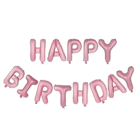 Light Pink "Happy Birthday" Foil Letter Balloons Banner Kit 40cm (16")
