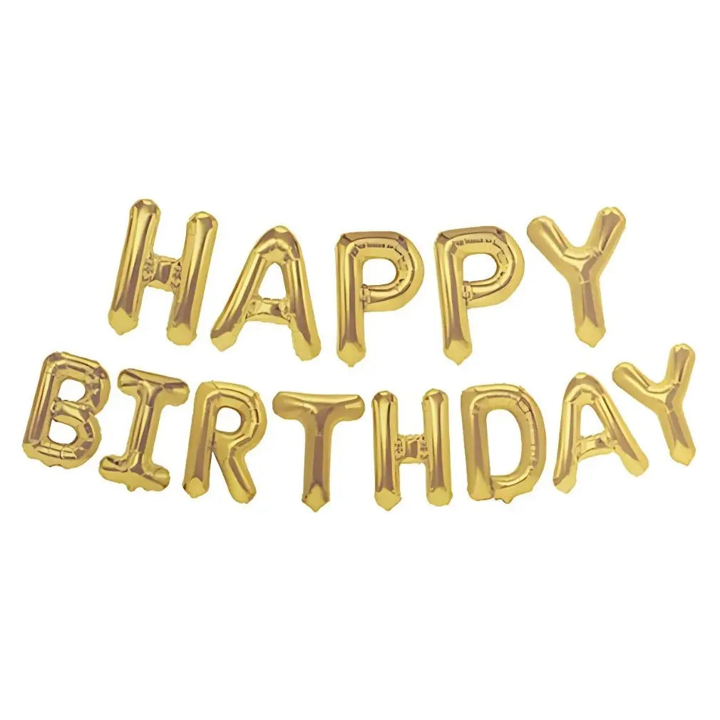 Gold "Happy Birthday" Foil Letter Balloons Banner Kit 40cm (16")