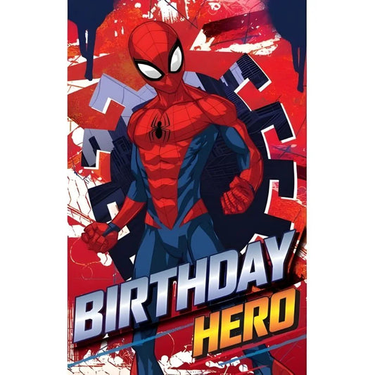 Premium Spider-Man Birthday Card 12.5cm x 20cm With Yellow Envelope