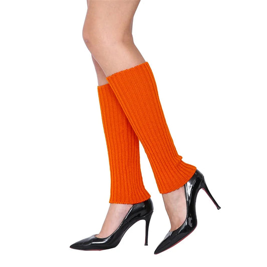 Orange Leg Warmers Chunky Knit