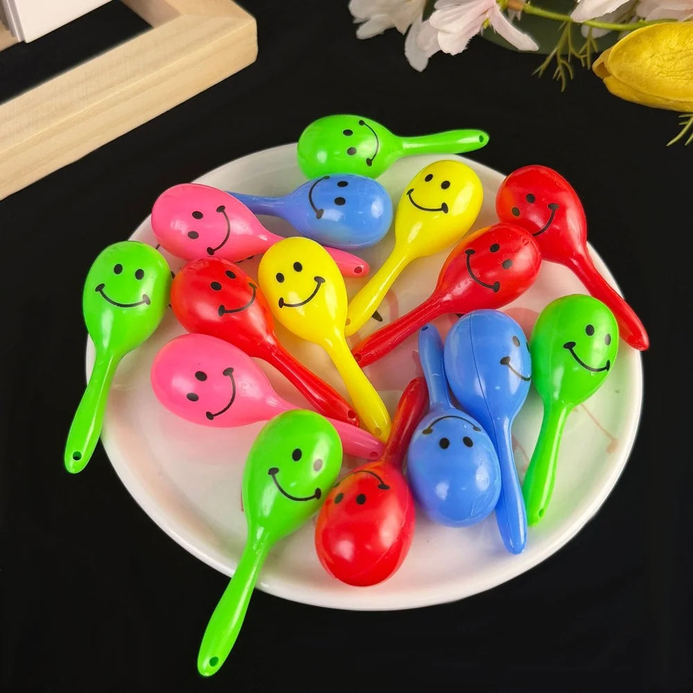 Neon Smily Face Mini Maracas 10pcs Party Favours