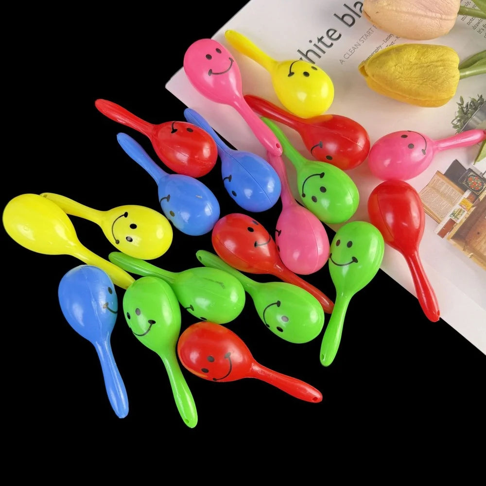 Neon Smily Face Mini Maracas 10pcs Party Favours