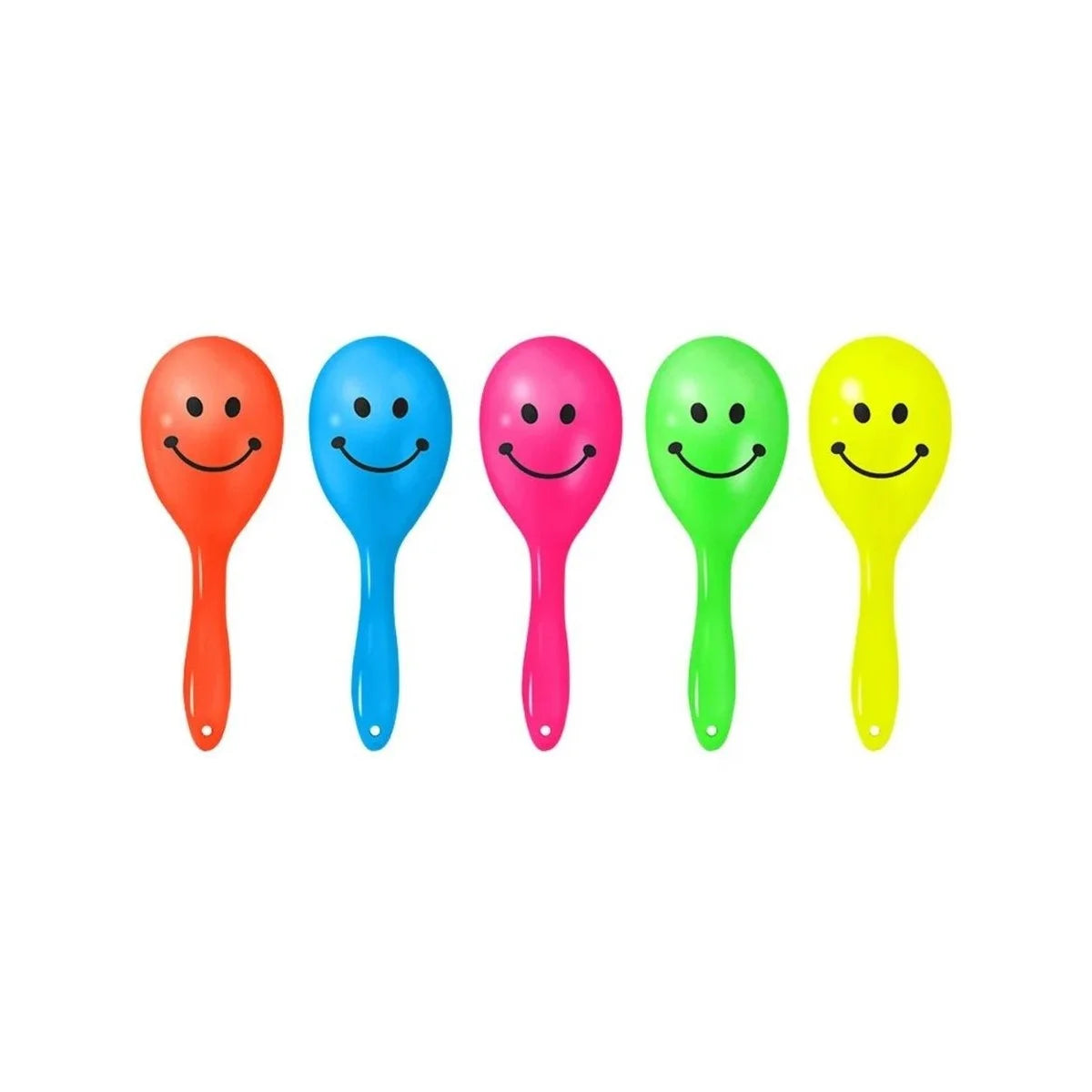 Neon Smily Face Mini Maracas 10pcs Party Favours