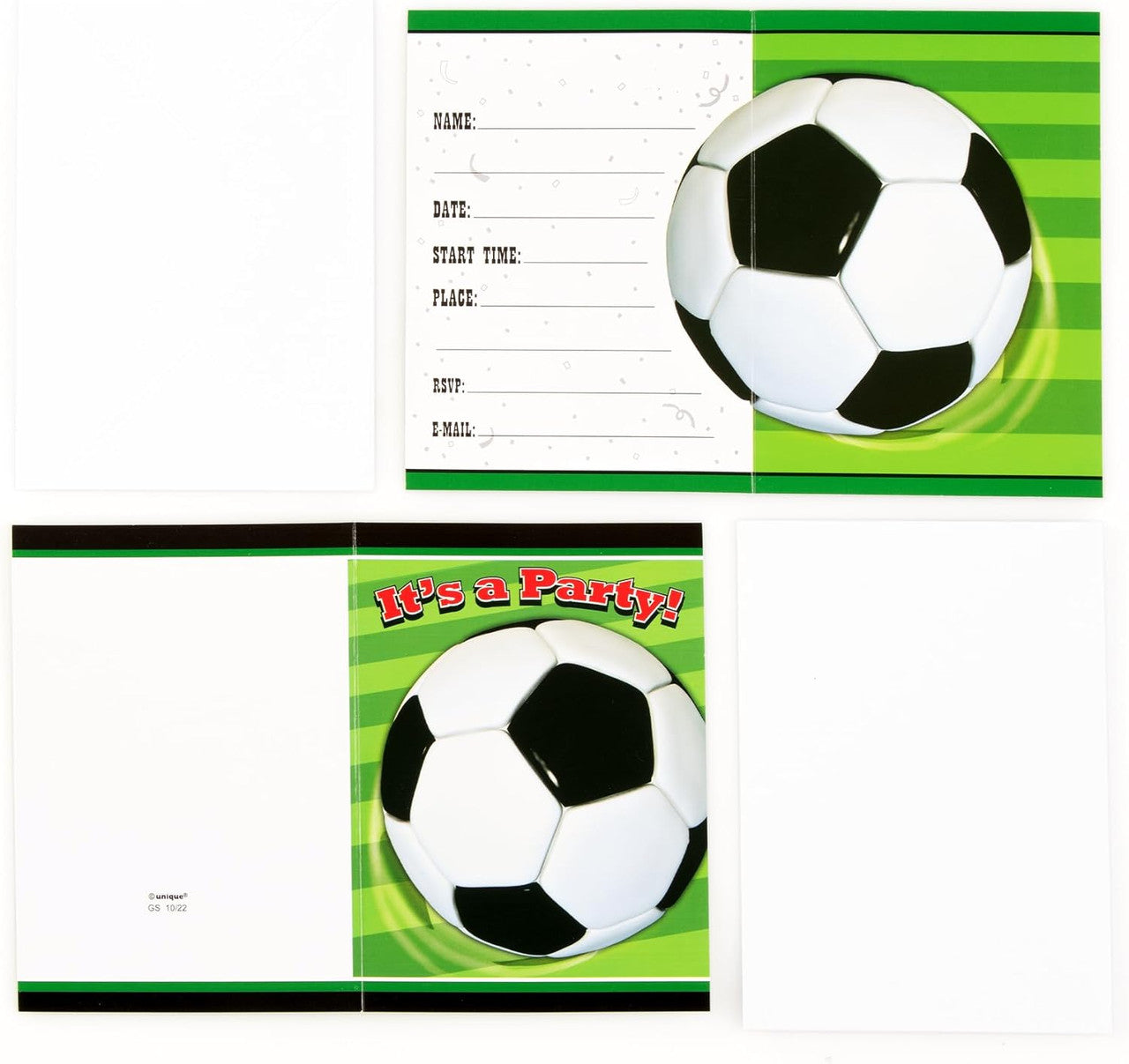 Soccer Ball Party Invitations 8pk