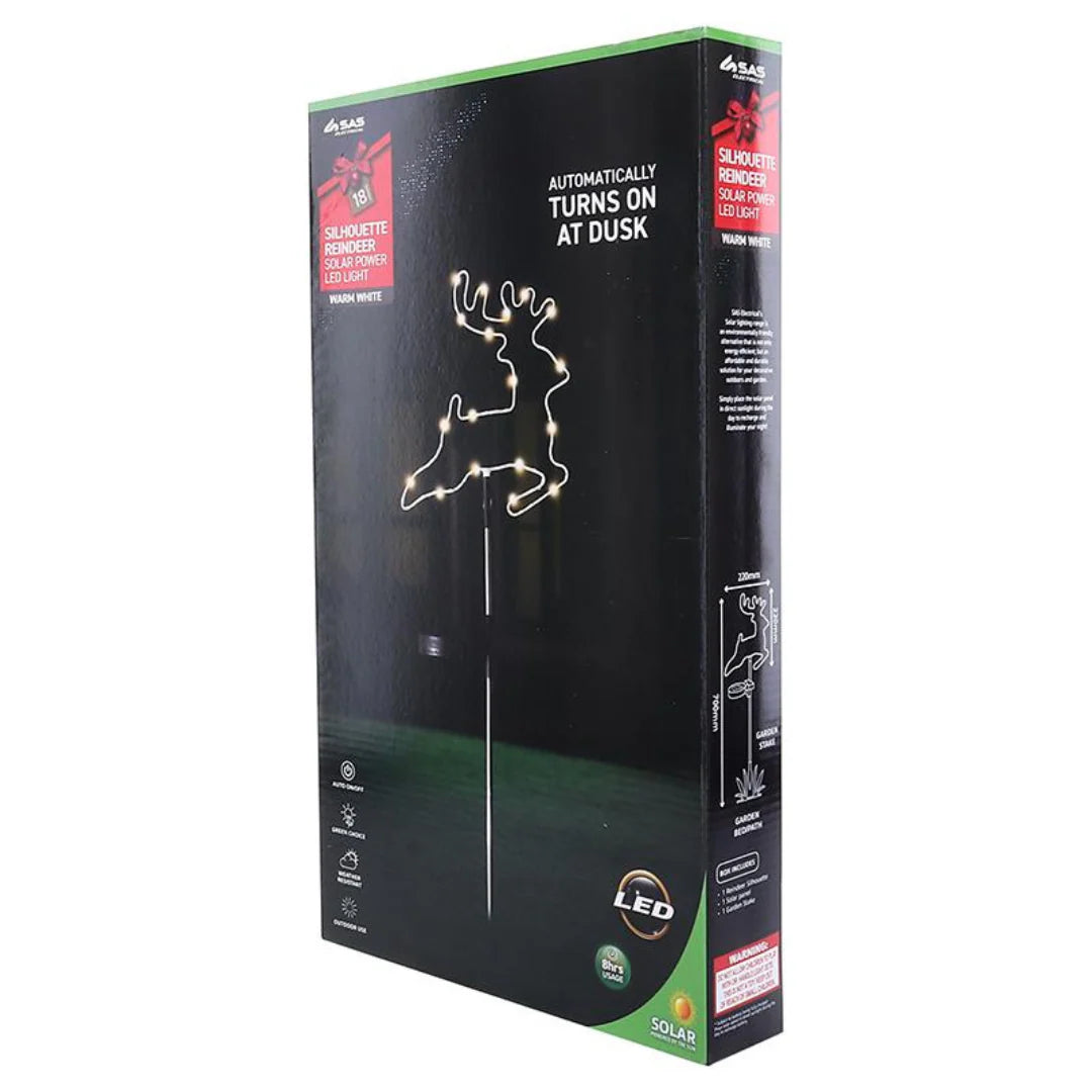 Stake Light Solar Silhouette Reindeer 18 LED 22x22x70cm Warm White 1 Function