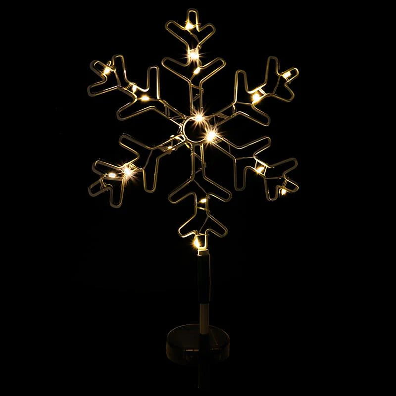 Stake Light Solar Silhouette Snowflake 20 LED 22x22x70cm Warm White 1 Function
