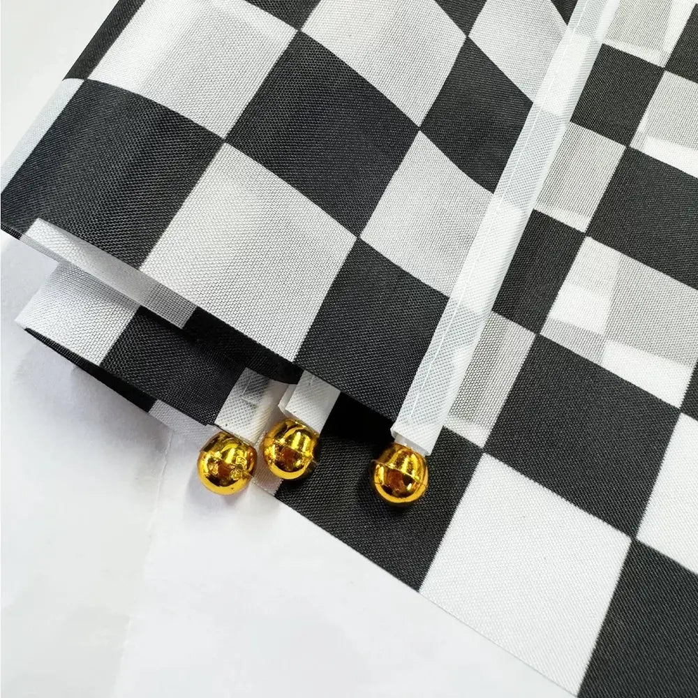 Black & White Checkered Hand Flags 8pcs 21cm x 14cm