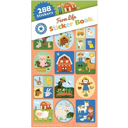 Farm Animal Sticker Book 288pk (12 Sheets) Party Favours
