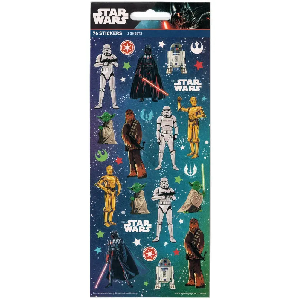 Star Wars Sticker Sheets 76pk (2 Sheets)