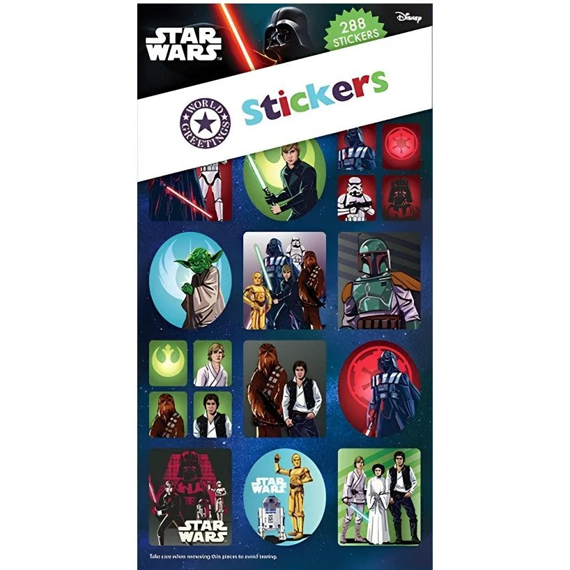 Star Wars Sticker Book 288pk (12 Sheets) Party Favours