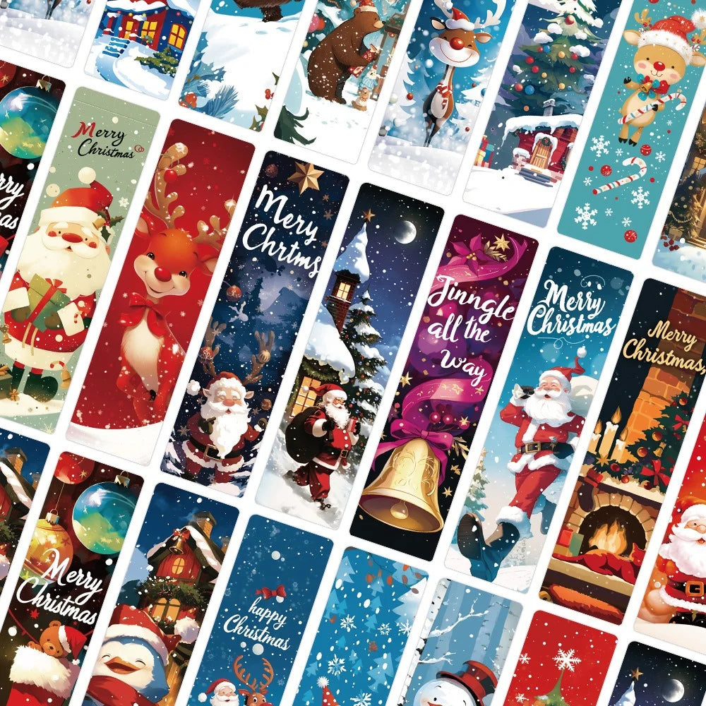 24 Christmas Bookmarks 3.9cm x 15cm (Assorted)