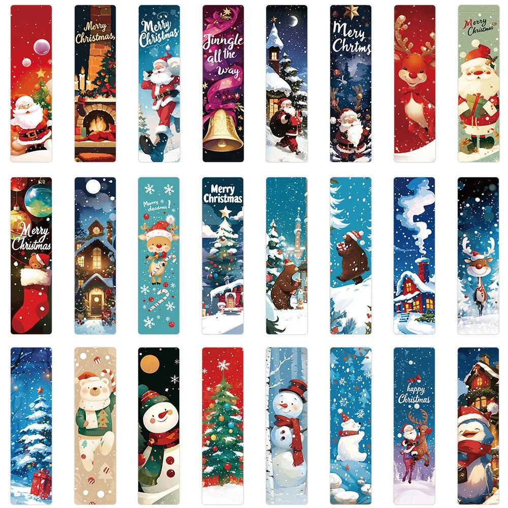 24 Christmas Bookmarks 3.9cm x 15cm (Assorted)