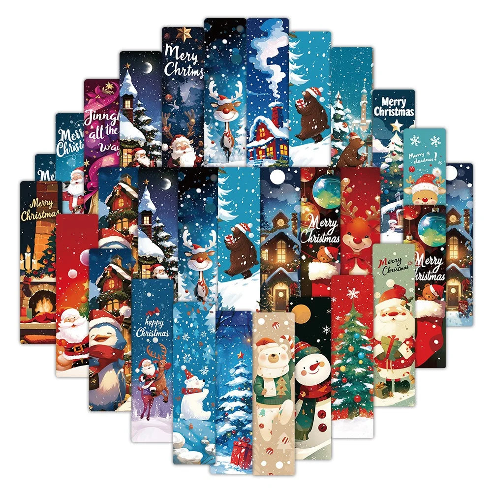 24 Christmas Bookmarks 3.9cm x 15cm (Assorted)
